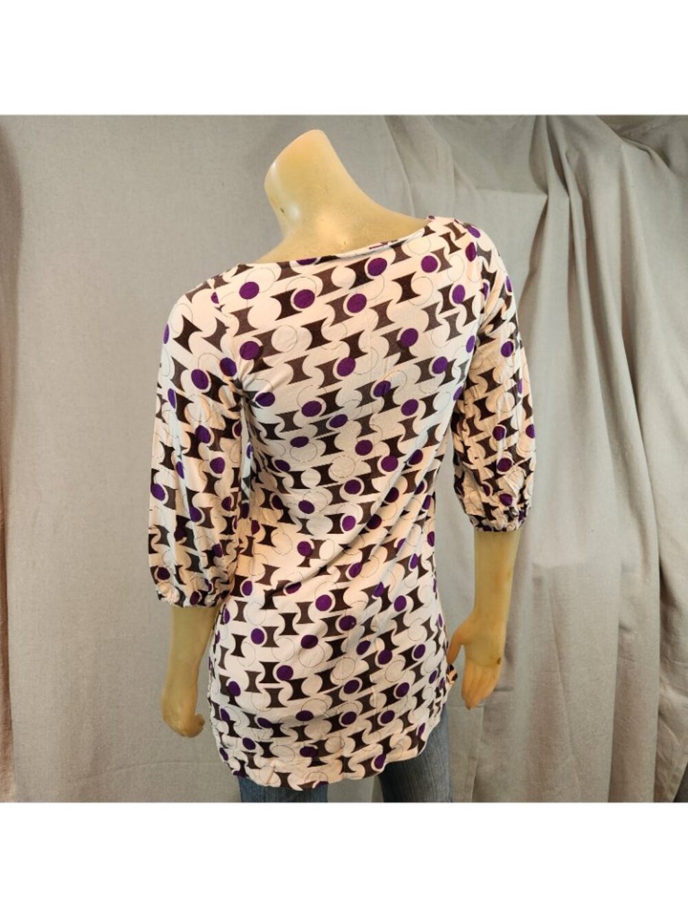Hourglass Lilly White Boat Nck Short Slv Blouse Shirt Top Womens USED XS XSMALL - Picture 4 of 6